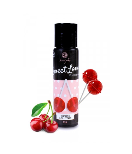 Lubrifiant comestible sucette à la cerise -  60 ml