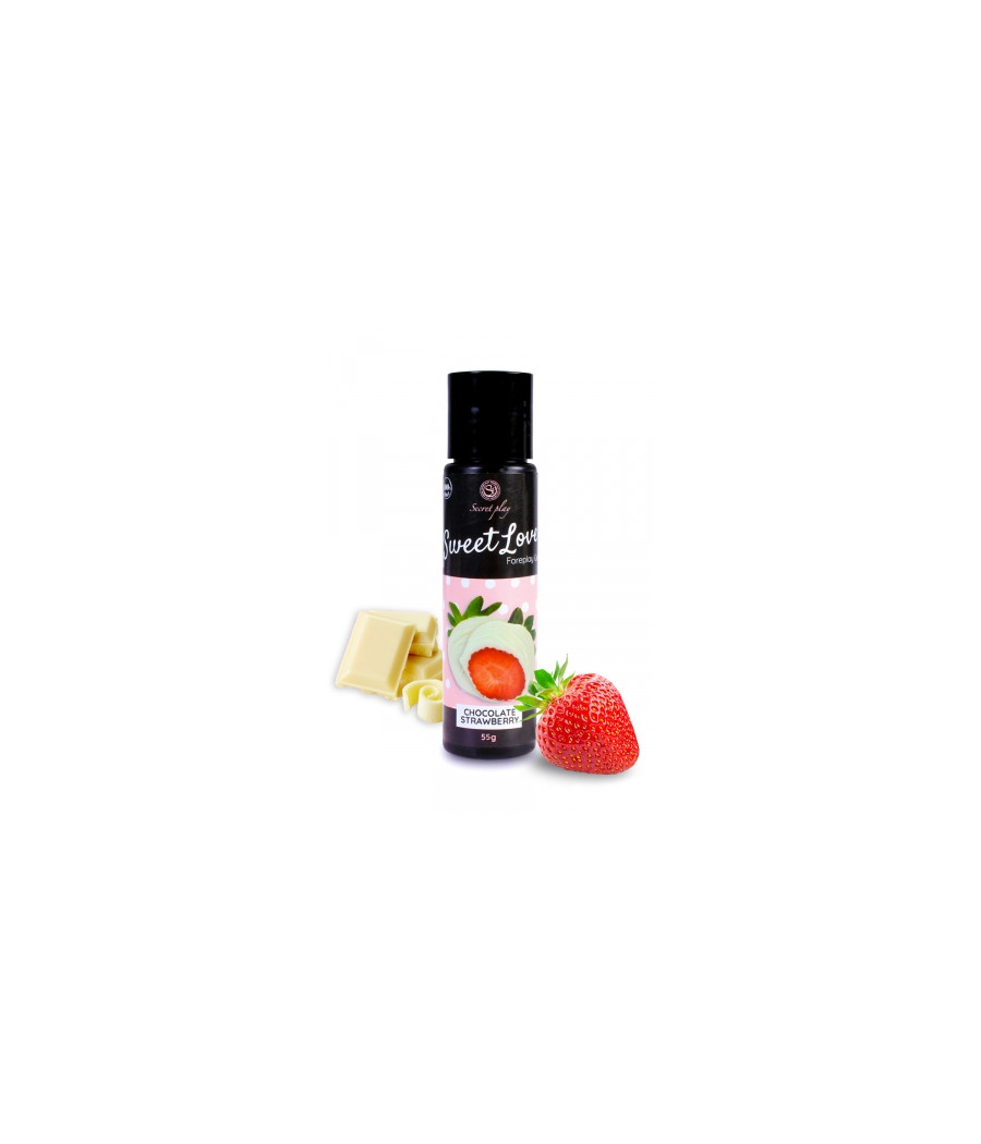 Lubrifiant comestible fraise & chocolat blanc - 60ml Lubrifiant comestible fraise & chocolat blanc - 60ml