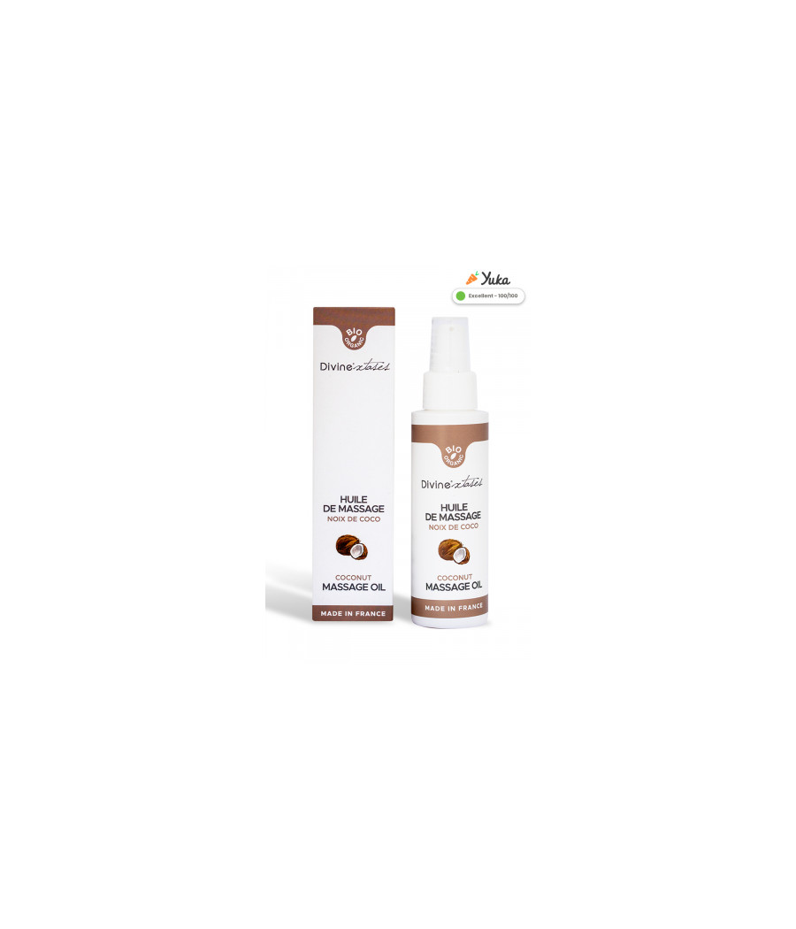 Huile de massage gourmande BIO Noix de coco Huile de massage gourmande BIO Noix de coco