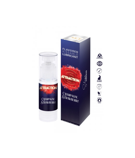 Lubrifiant embrassable parfum vin pintillant et fraise - Attraction