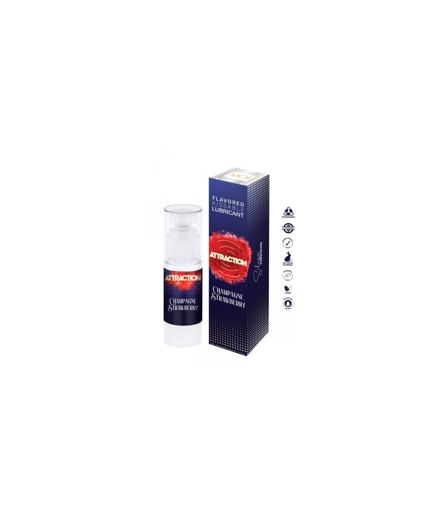 Lubrifiant embrassable parfum vin pintillant et fraise - Attraction Lubrifiant embrassable parfum vin pintillant et fraise - Attraction