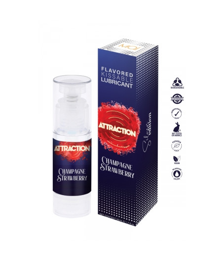 Lubrifiant embrassable parfum vin pintillant et fraise - Attraction