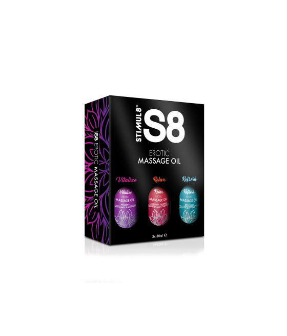 Coffret huiles de massage S8 3x50ml