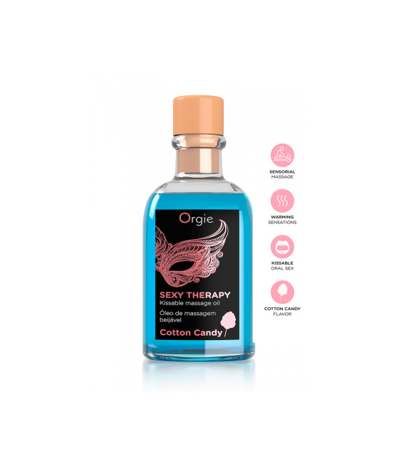 Huile de massage embrassable Sexy Therapy barbe à papa