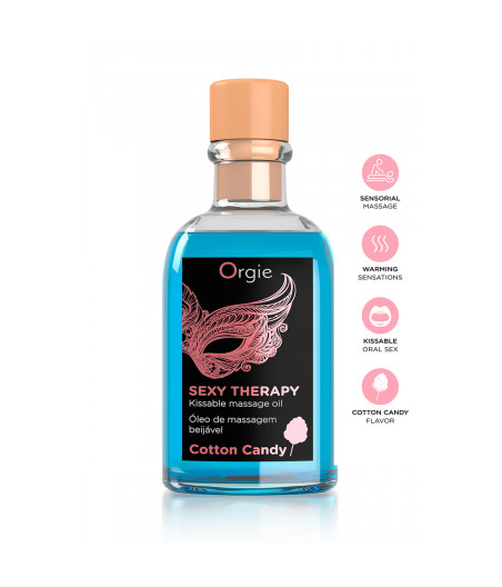 Huile de massage embrassable Sexy Therapy barbe à papa