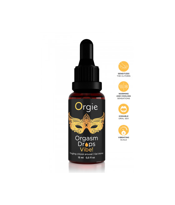 Gel d'excitation du Clitoris Orgasm Drops Vibe 15ml