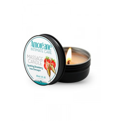 Bougie de massage vin petillant Ã  la fraise - Amoreane
