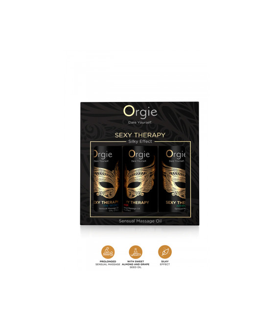Coffret 3 huiles de massage sensuel Sexy Therapy Collection