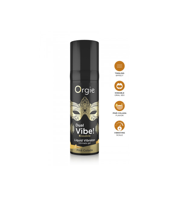 Gel d'excitation Dual Vibe Pina Colada Liquid Vibrator