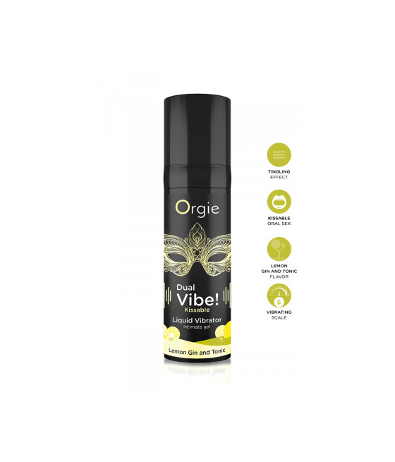 Gel d'excitation Dual Vibe Lemon Gin Tonic Liquid Vibrator