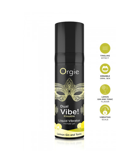 Gel d'excitation Dual Vibe Lemon Gin Tonic Liquid Vibrator