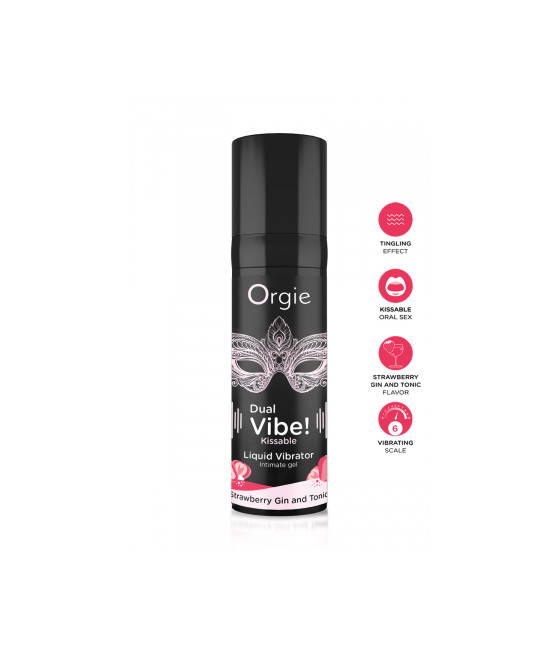 Gel d'excitation Dual Vibe Strawberry Gin Tonic Liquid Vibrator