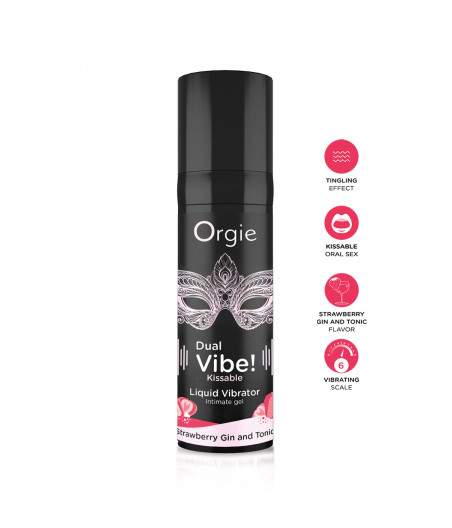 Gel d'excitation Dual Vibe Strawberry Gin Tonic Liquid Vibrator
