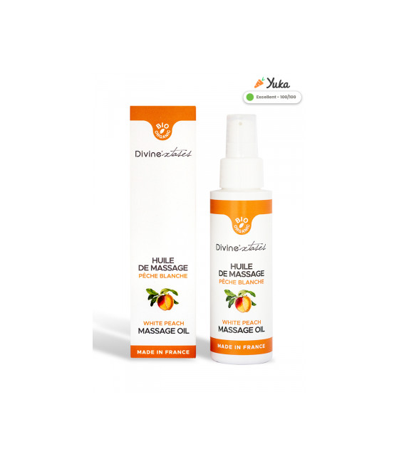 Huile de massage gourmande BIO pêche blanche