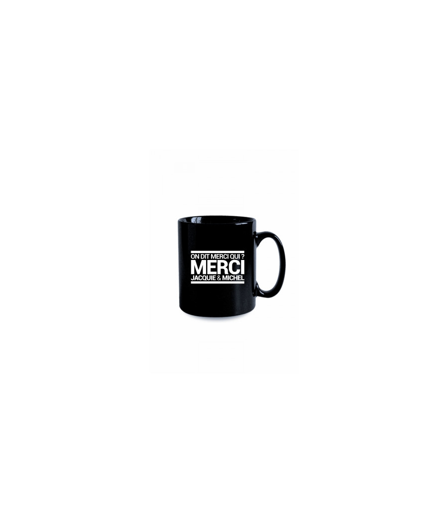 Mug noir J&M - On dit merci qui ? Mug noir J&M - On dit merci qui ?