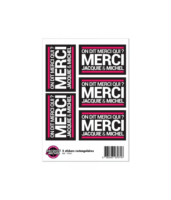 5 stickers J&M noir logo rectangle