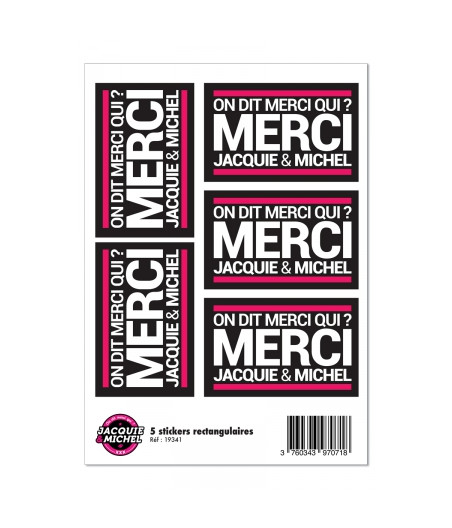 5 stickers J&M noir logo rectangle