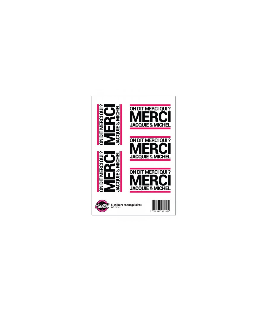 5 stickers J&M blanc logo rectangle 5 stickers J&M blanc logo rectangle