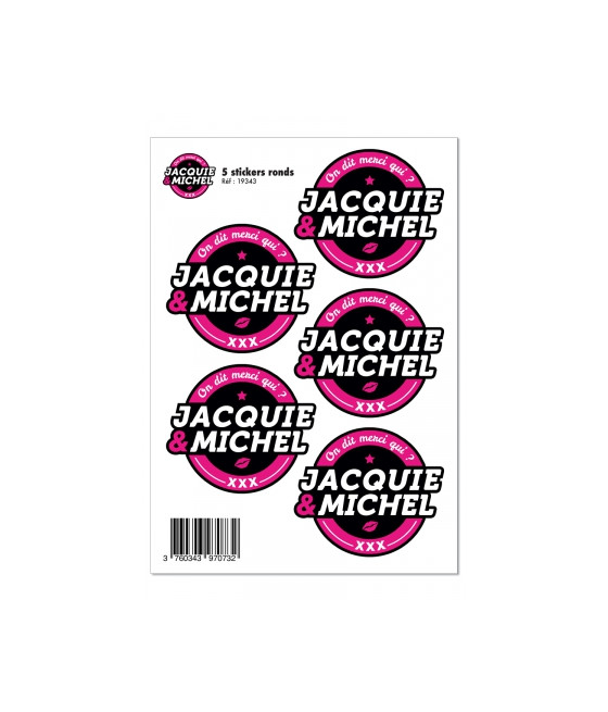 5 stickers J&M noir logo rond