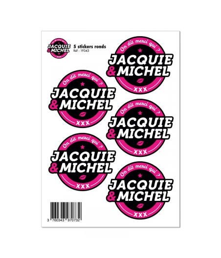 5 stickers J&M noir logo rond