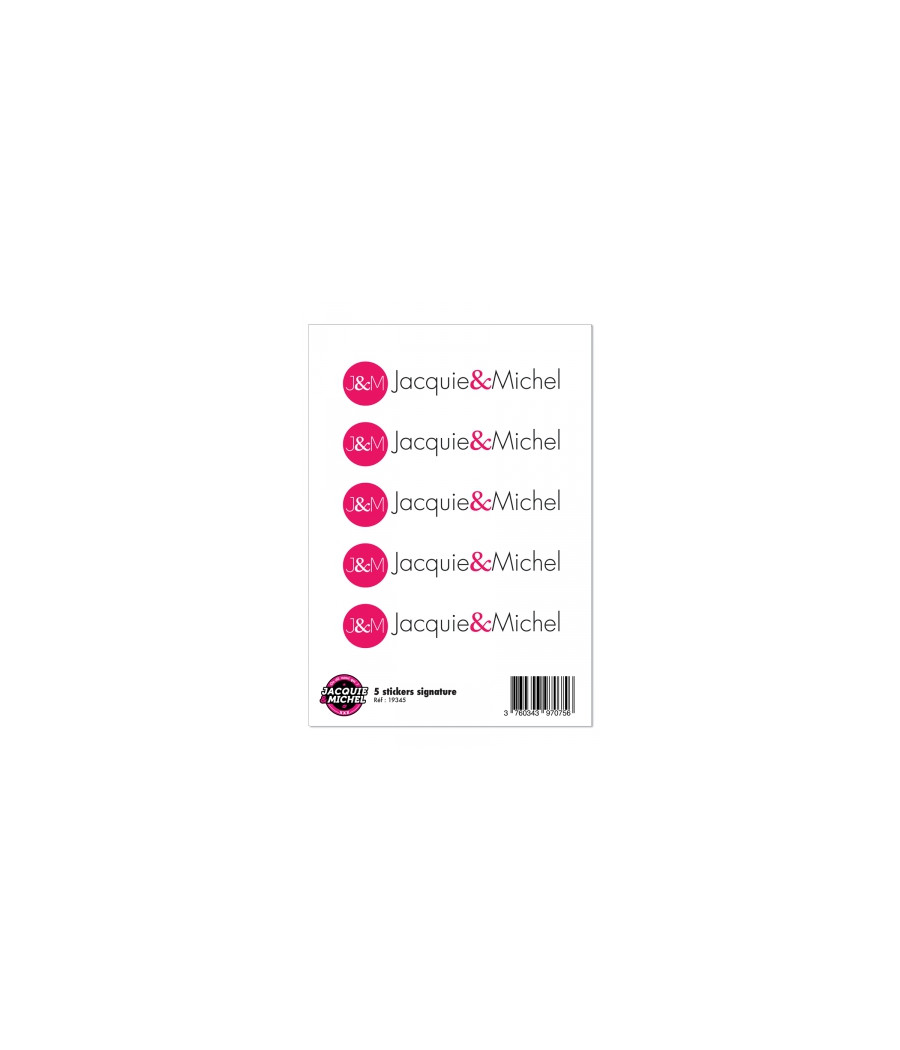 5 stickers Jacquie et Michel signature 5 stickers Jacquie et Michel signature