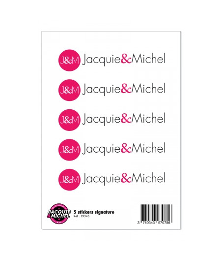 5 stickers Jacquie et Michel signature