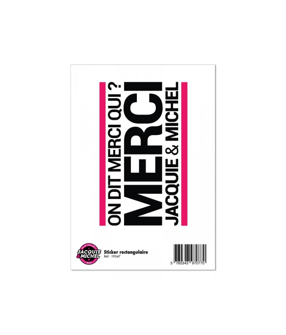 Grand sticker J&M rectangle blanc