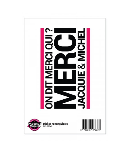Grand sticker J&M rectangle blanc