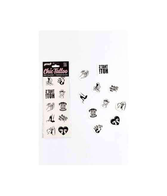 10 tatouages temporaires Kinky Collection - Secret Play