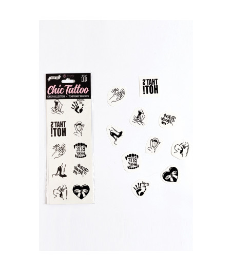 10 tatouages temporaires Kinky Collection - Secret Play