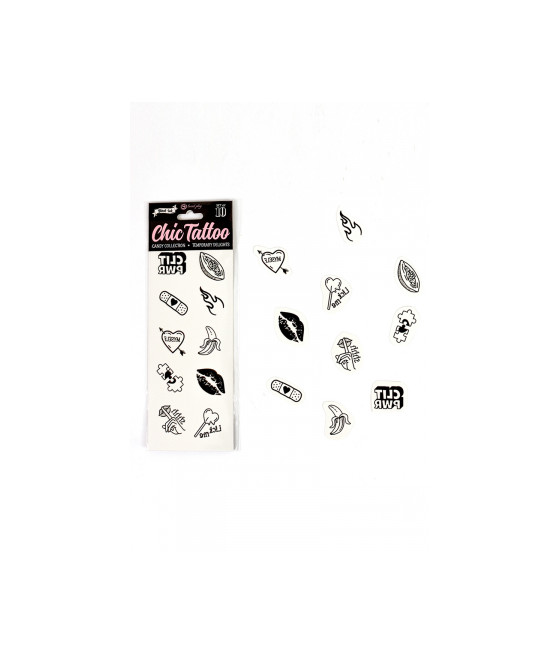 10 tatouages temporaires Candy Collection - Secret Play