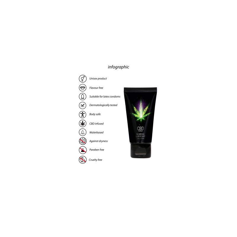 Lubrifiant retardant eau et CBD 50ml