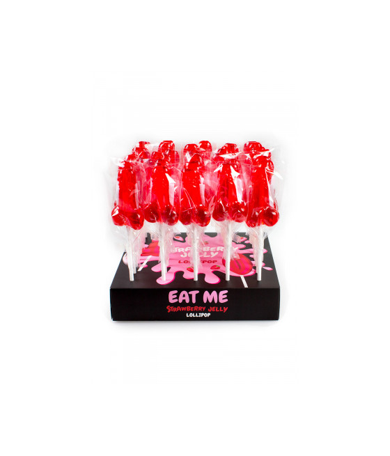 Présentoir de 40 sucettes pénis à la fraise