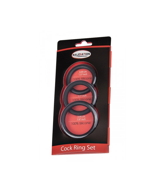 Set 3 CockRings silicone - Malesation