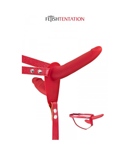 Double gode ceinture rouge - Fetish Tentation