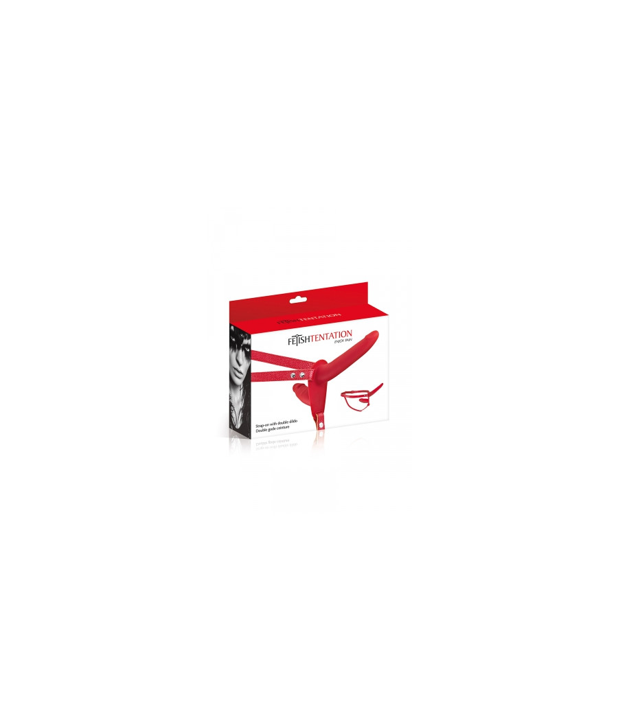 Double gode ceinture rouge - Fetish Tentation