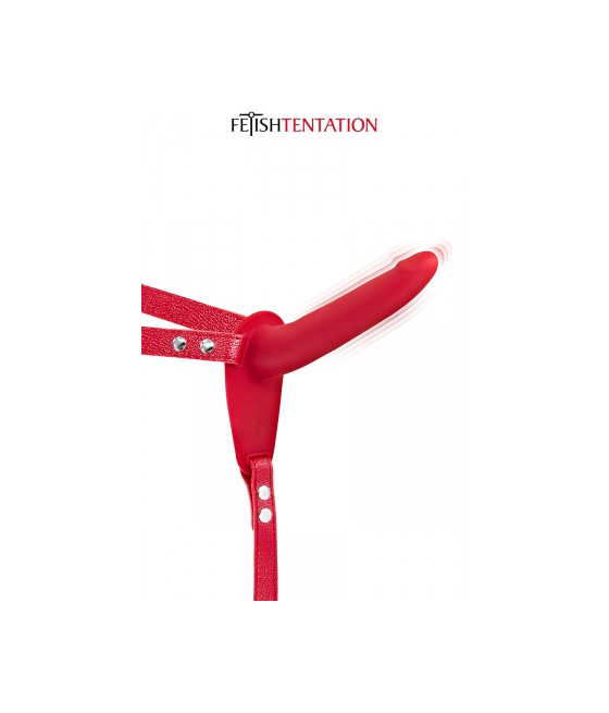 Gode ceinture rouge vibrant Fetish Tentation