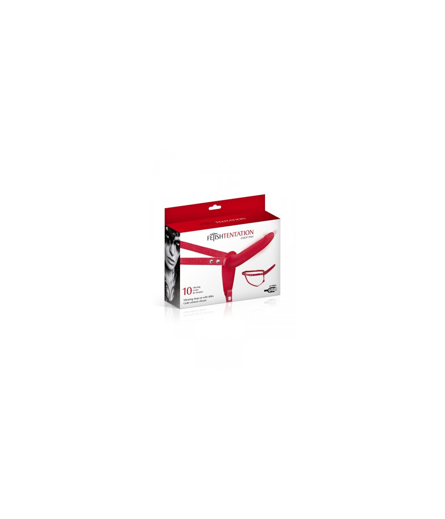 Gode ceinture rouge vibrant Fetish Tentation