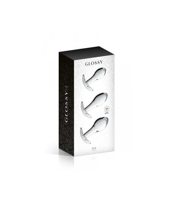 Set 3 plugs anal en verre Glossy Toys n° 17