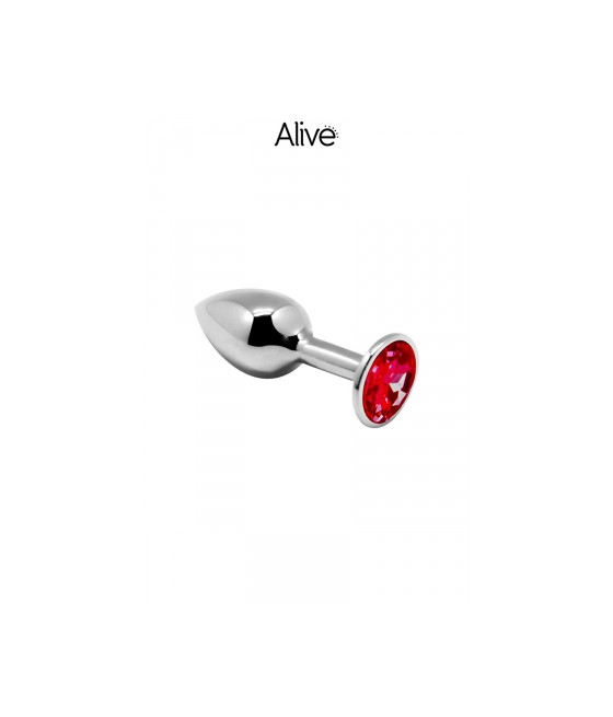 Plug métal bijou rouge M - Alive