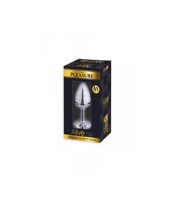 Plug métal bijou rouge M - Alive