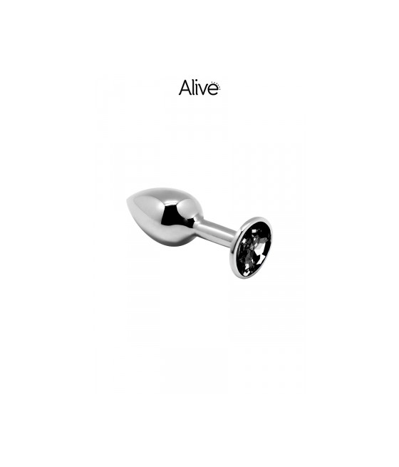 Plug métal bijou noir M - Alive