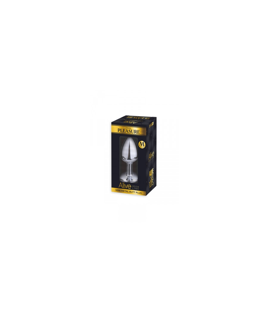 Plug métal bijou noir M - Alive