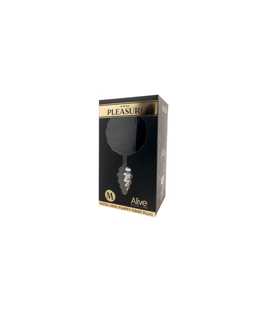 Plug métal Fluffy Twist M noir - Alive