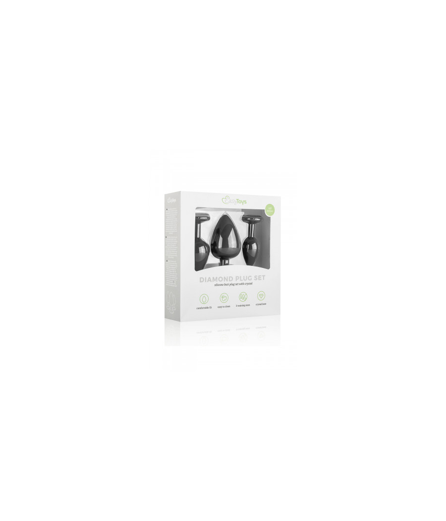 Kit entrainement 3 Butt plugs noir - Easy Toys