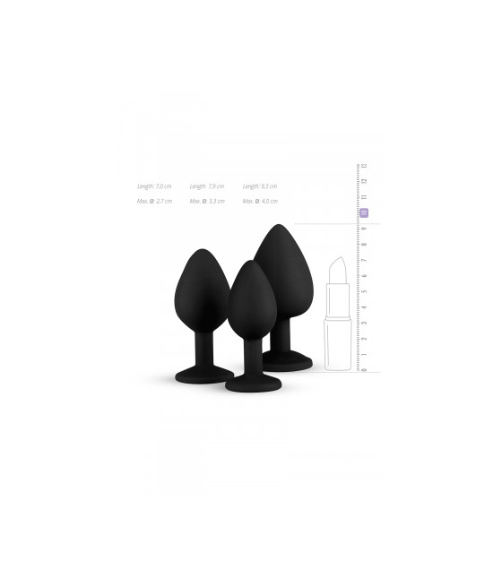 Kit entrainement 3 Butt plugs noir - Easy Toys