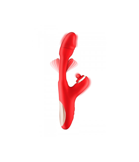 Vibromasseur rabbit 3-en-1 Joyfully rouge - Yoba