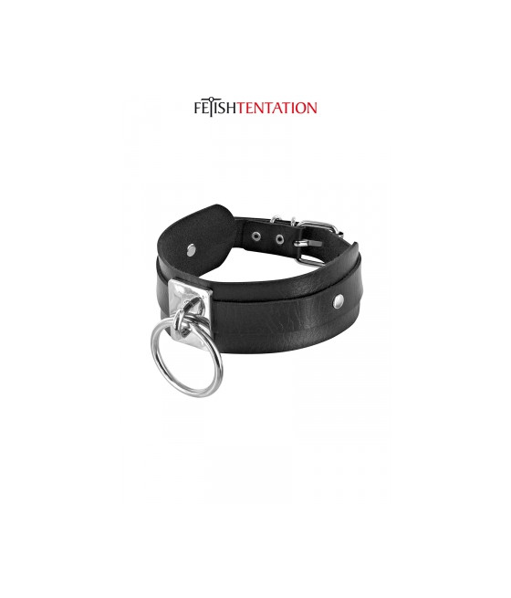 Collier BDSM large avec anneau - Fetish Tentation