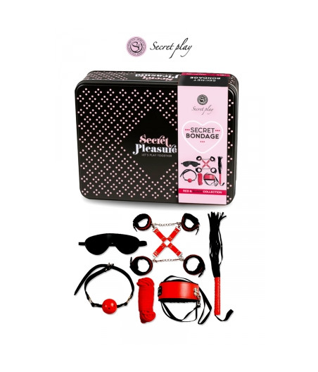 Kit BDSM 8 pièces - Rouge & Noir