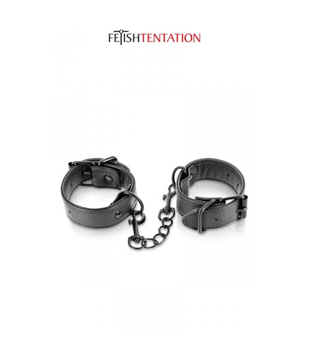 Menottes simili cuir ajustables - Fetish Tentation